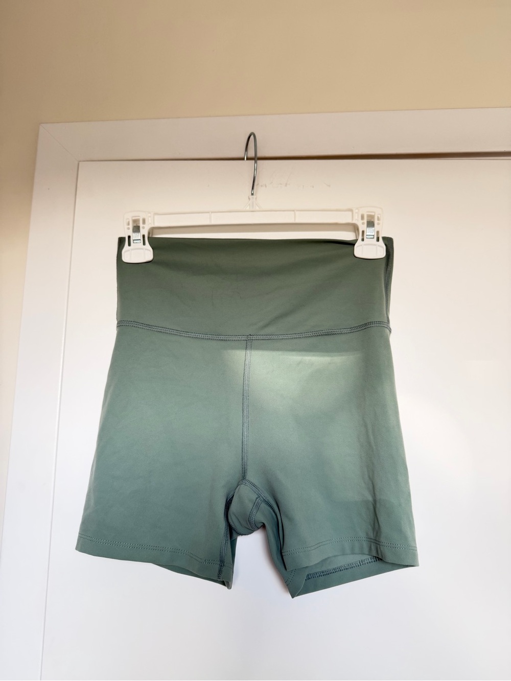 High-Waist Sage Green Women’s Athletic Shorts